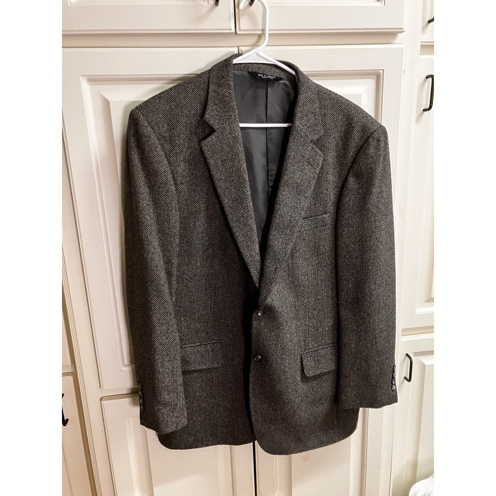 Jos A Bank 42R Brown Houndstooth Plaid CAMELHAIR Flannel SportCoat Blazer Jacket